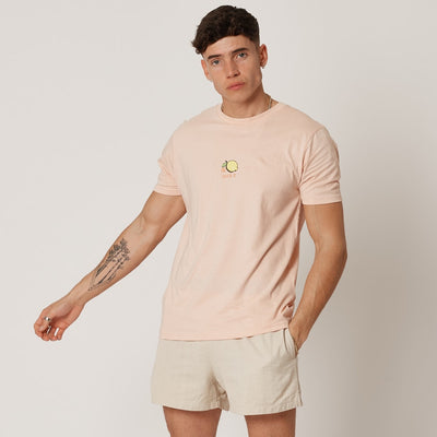 Mens Pink Organic Cotton Suck It Lemon T-shirt