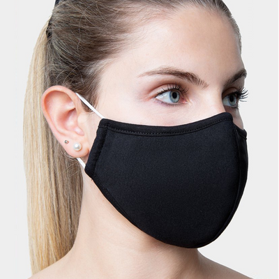Plain Black Organic Cotton Face Mask