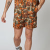 Mens Sustainable Tencel Orange Patterned Shorts