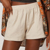 Womens Casual Cream Organic Cotton Shorts